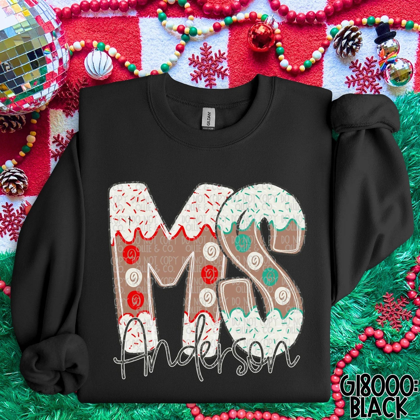 HAND LETTERED GINGERBREAD NAMES *OLLIE & CO. EXCLUSIVE* - CUSTOM COMPLETED TEE