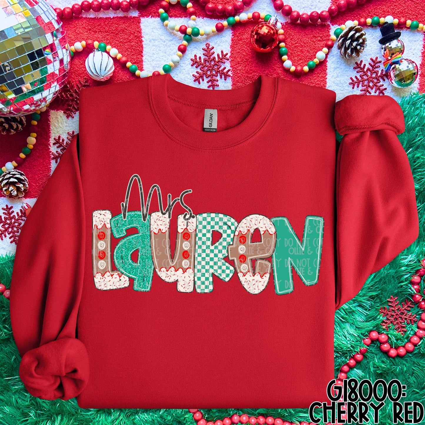 HAND LETTERED GINGERBREAD NAMES *OLLIE & CO. EXCLUSIVE* - CUSTOM COMPLETED TEE
