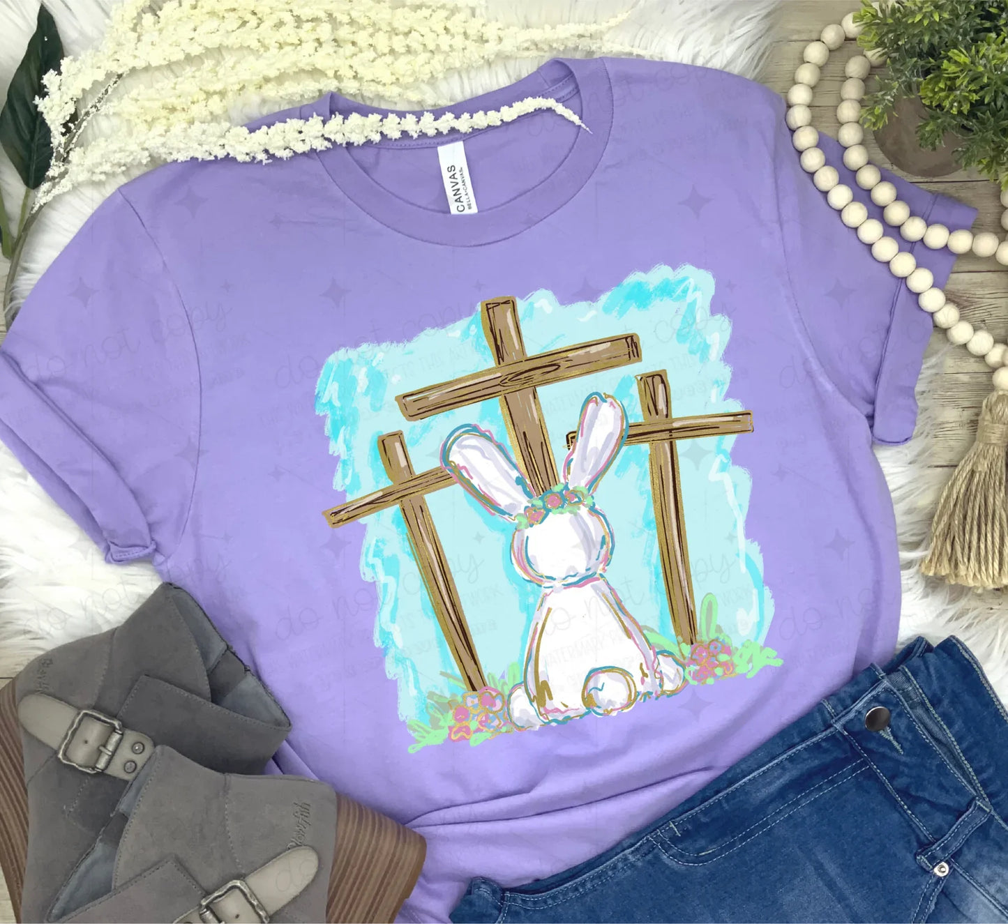 Three crosses with bunny Completed Tee