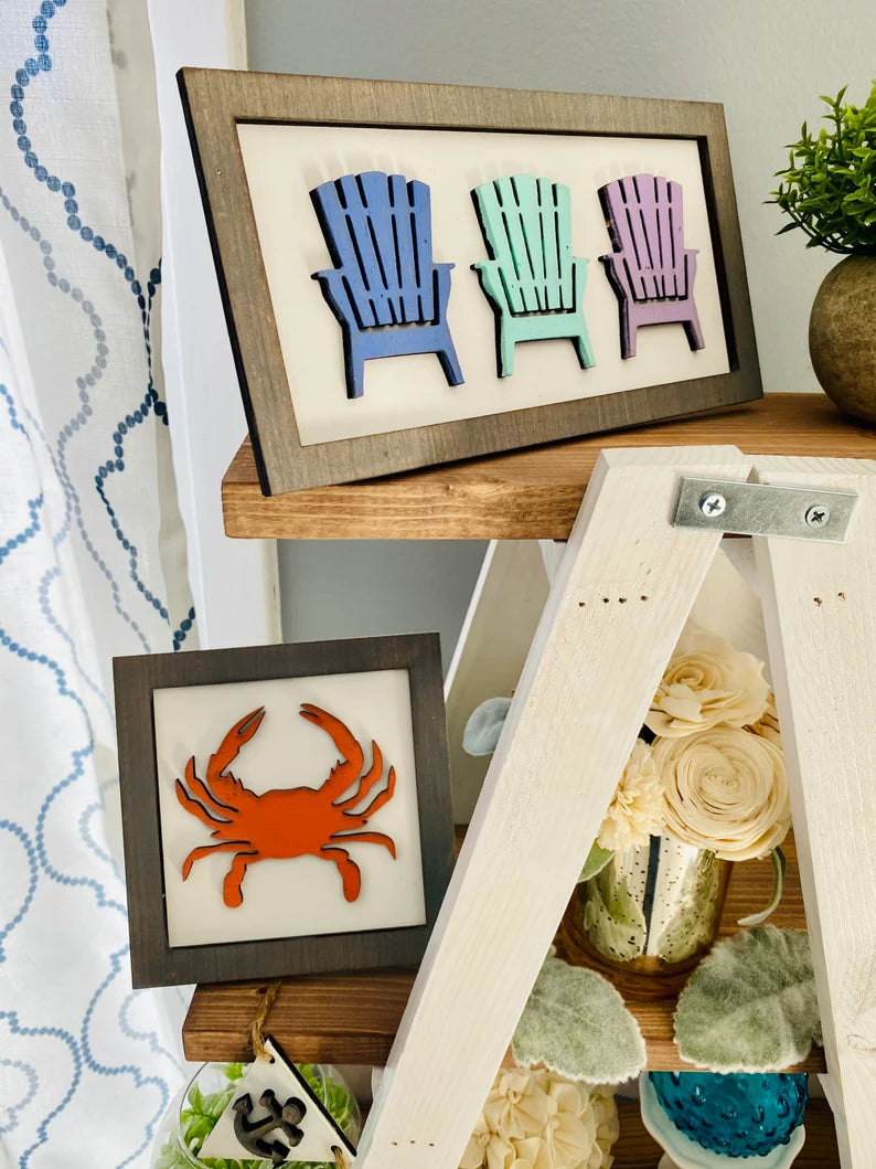 Beach themed Tiered Tray DIY Craft/Paint Kit