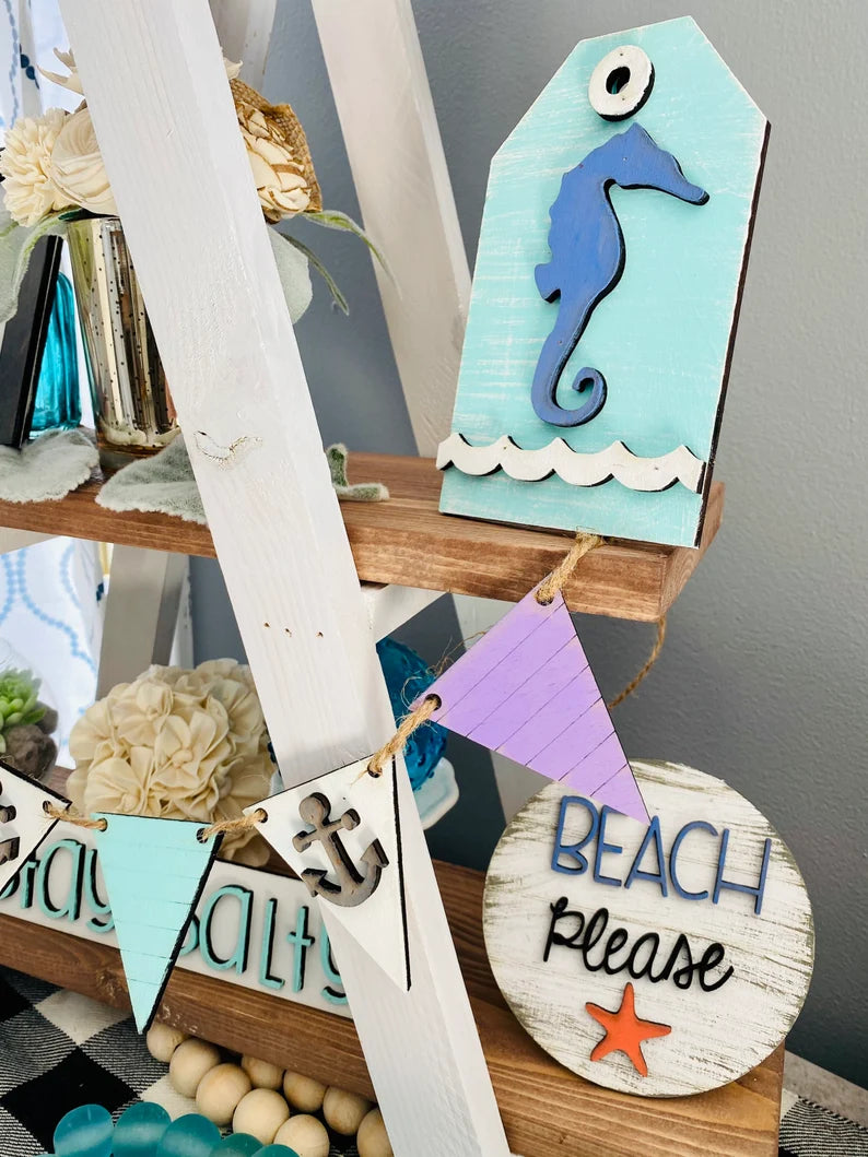 Beach themed Tiered Tray DIY Craft/Paint Kit