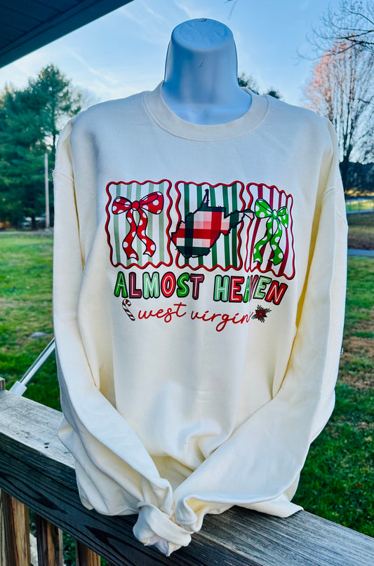 West Virginia Christmas Bows Sweatshirt
