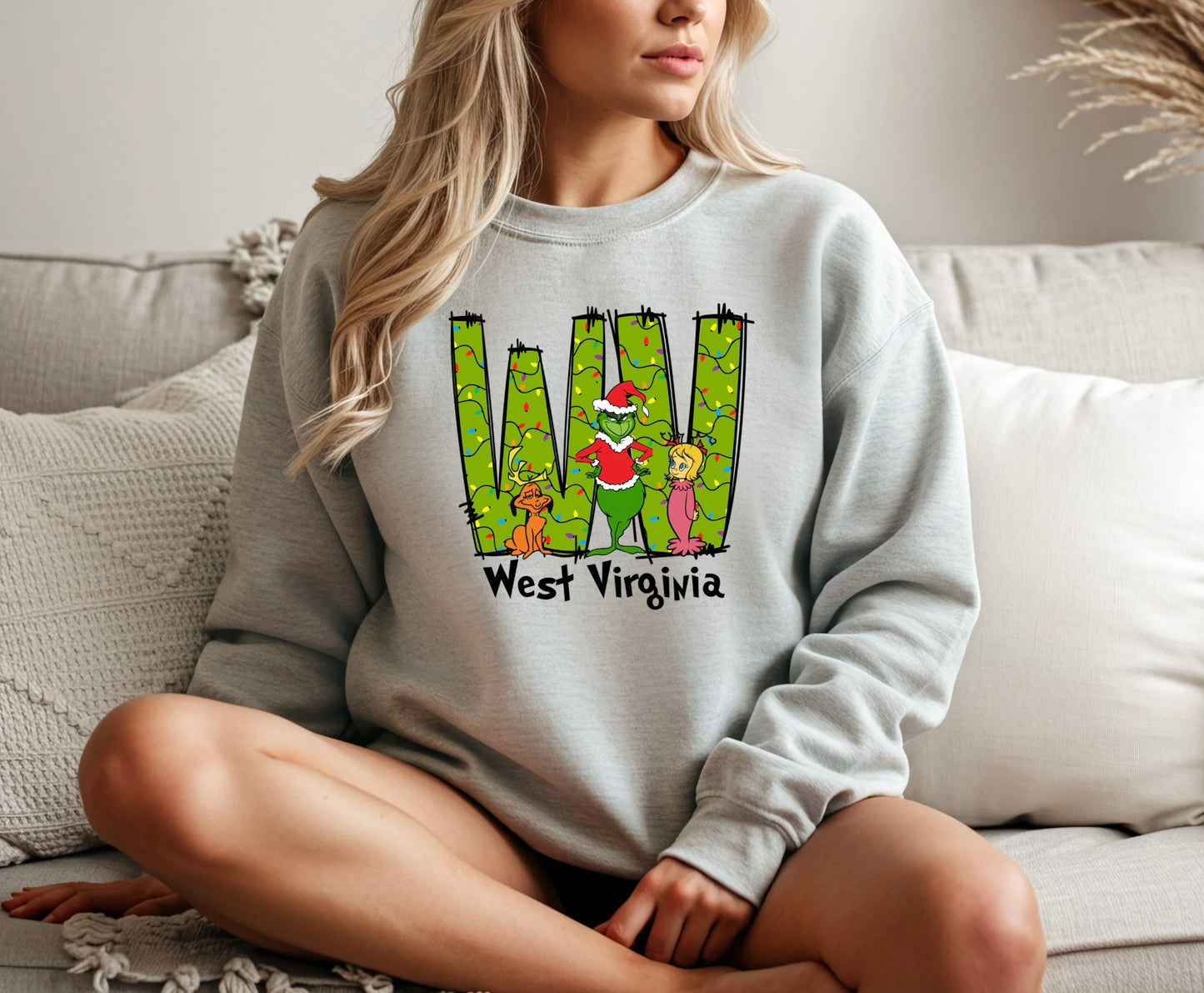 Green West Virginia Christmas Sweatshirt