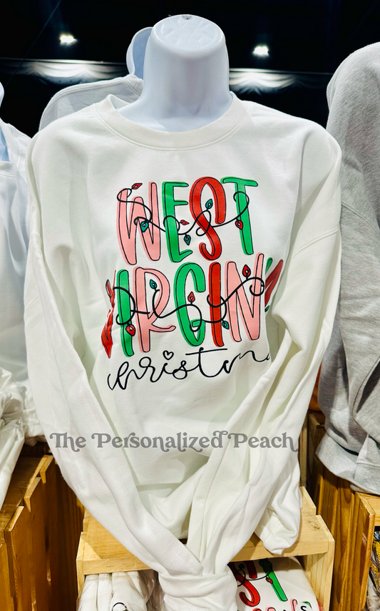 West Virginia Christmas Lights Sweatshirt