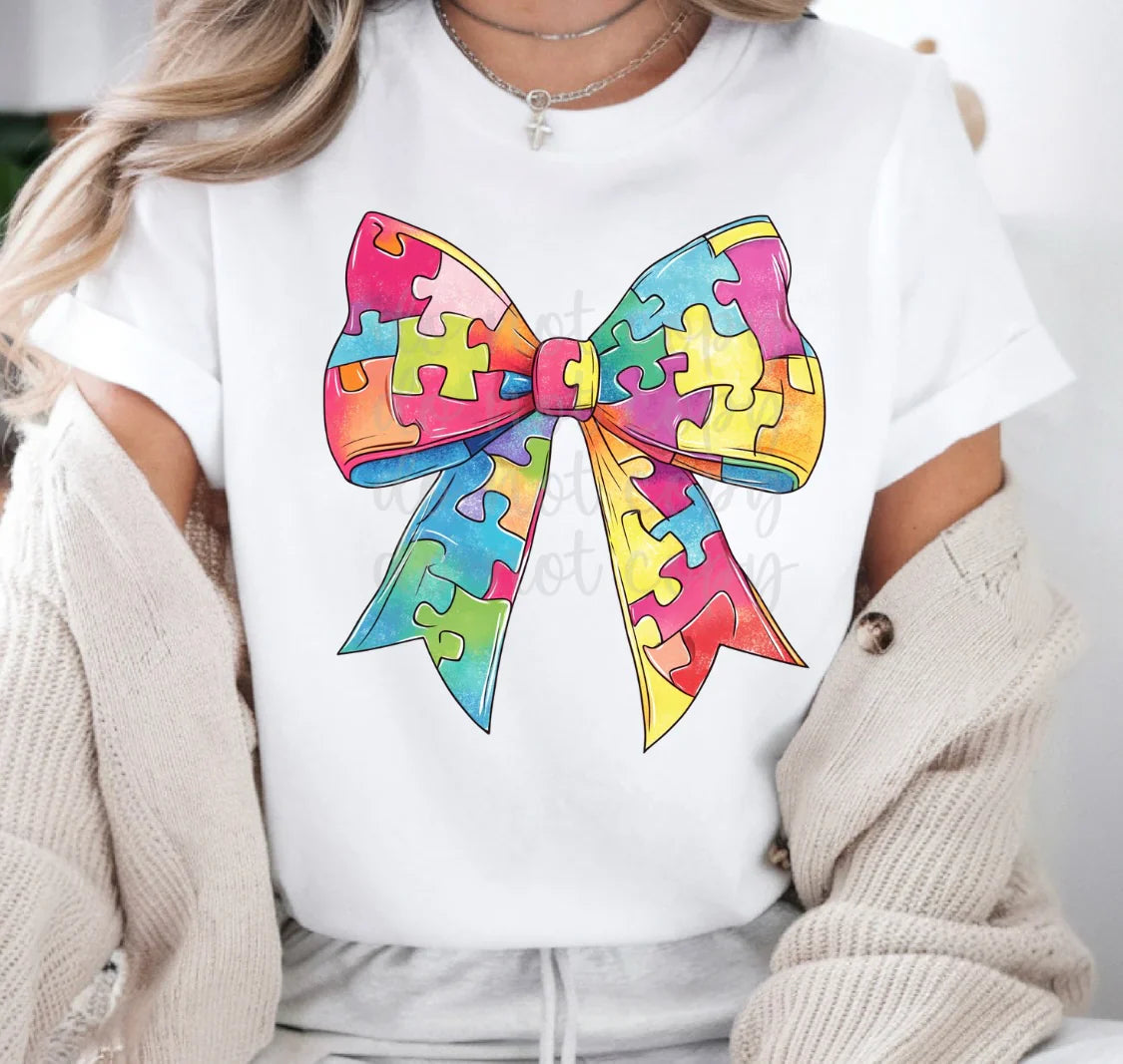 Autism Awareness Bow
