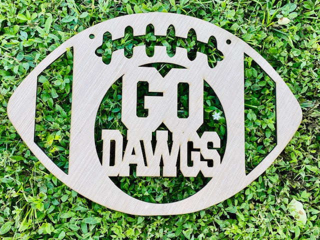 DIY/ Go Dawgs Football/ Front Door Hanger/ Blank for Paint Parties/ Laser Cut