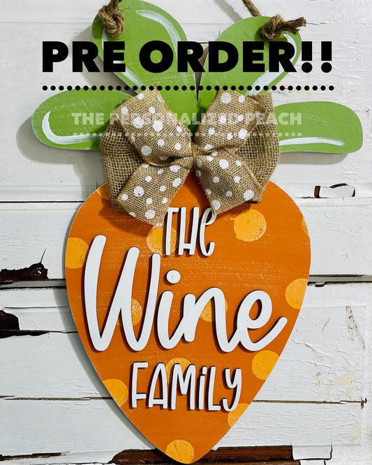 Personalized Carrot Door hanger