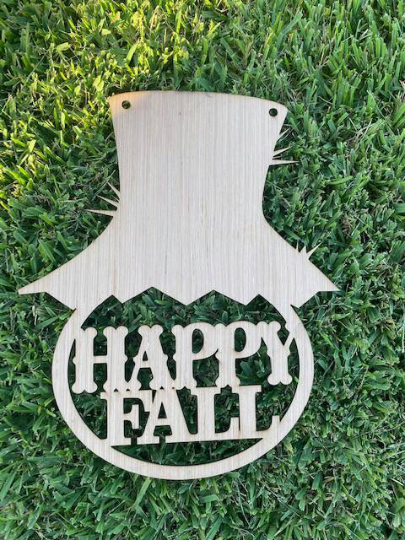 DIY/ Happy Fall with Scarecrow hat/ Laser Cut/ Blank for Paint Parties