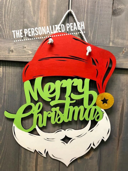 Merry Christmas Santa Door Hanger