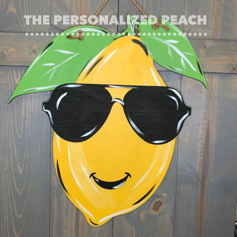 Lemon Sunglasses Summer Spring Doorhanger