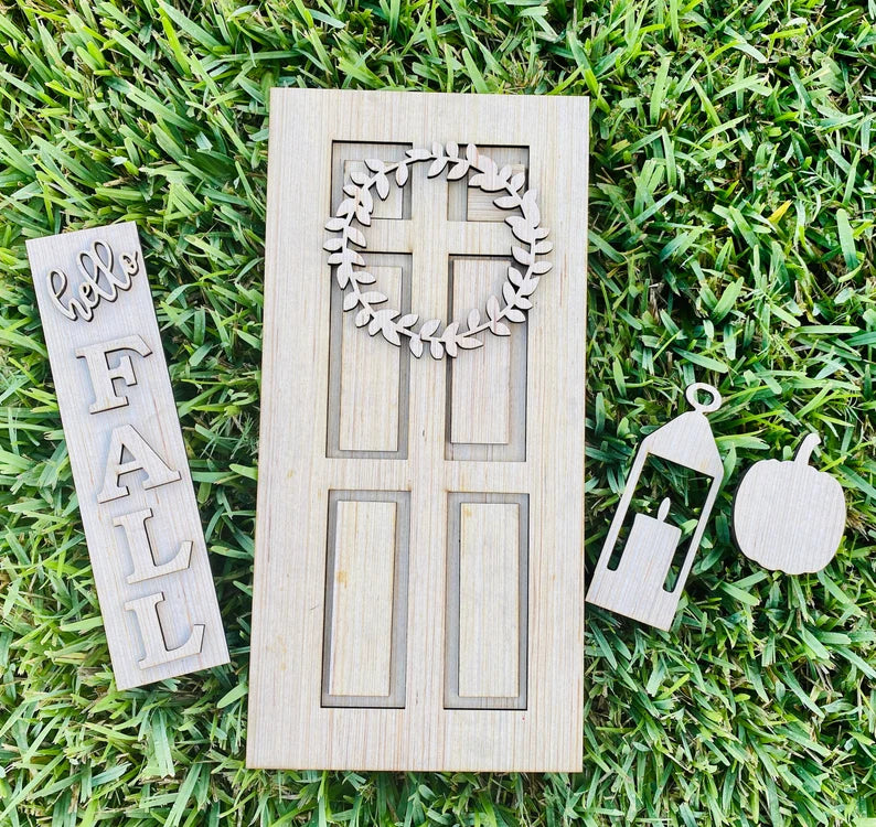 Miniature front door display fall decor DIY paint kit