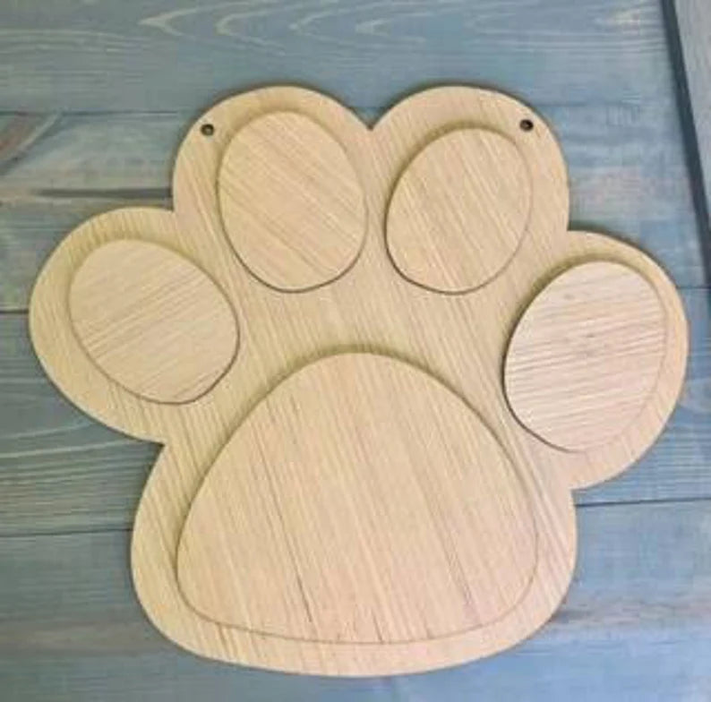 DIY / Blank Dog Paw/ Front Door Hanger/ Laser Cut
