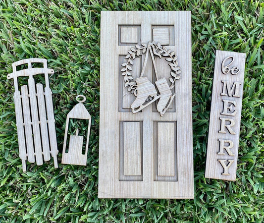 Miniature Christmas front door decor table top decoration