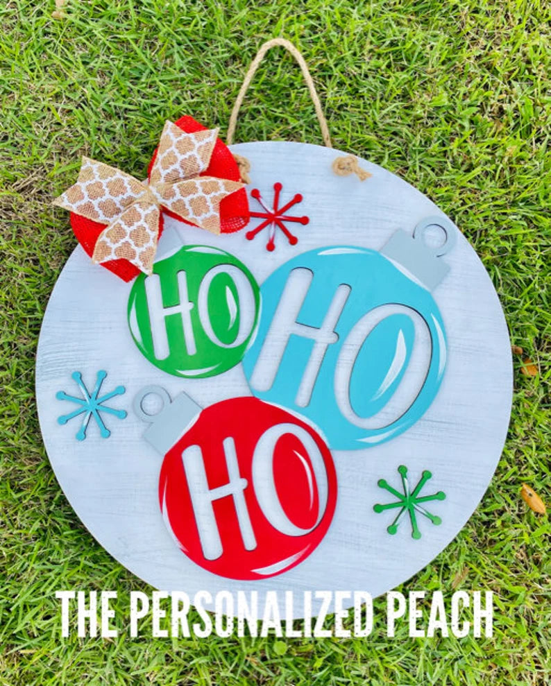 Ho Ho Ho/ Christmas Ornament/ Christmas Door Hanger