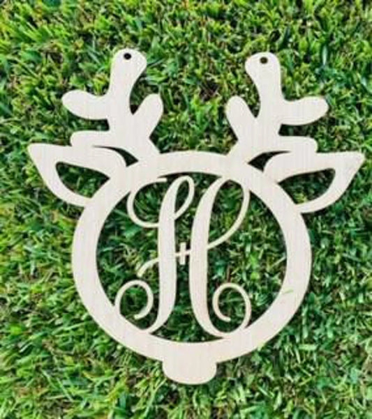 DIY/Monogram Reindeer/Blank /Laser Cut