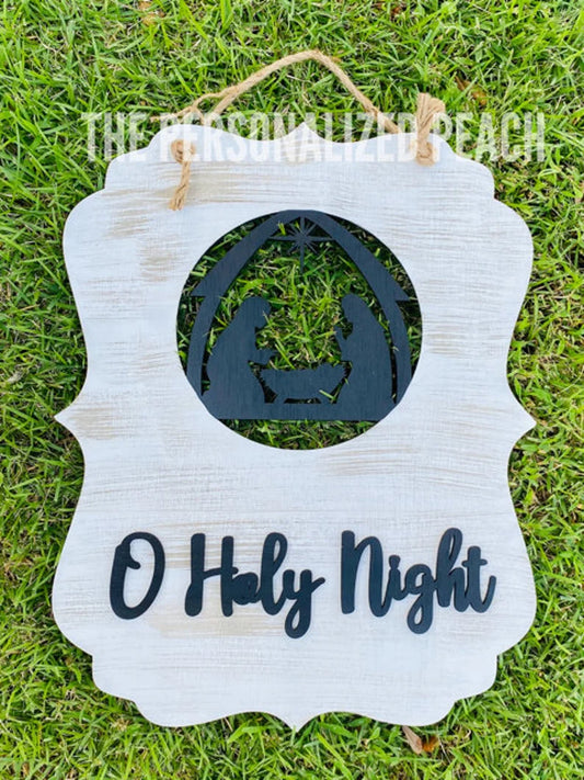 O' Holy Night/ Christmas Door Hanger