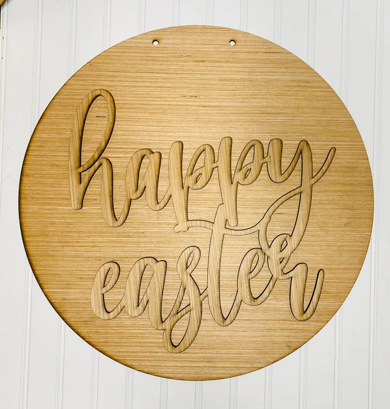 Happy Easter wood door hanger blank DIY craft