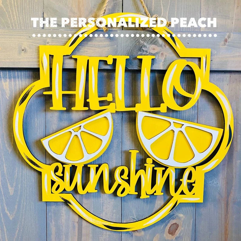 Hello Lemon Sunshine/ Laser Cut/ Door Hanger