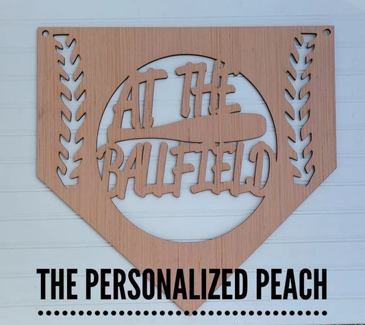 At the ball field baseball door hanger DIY Wood blank