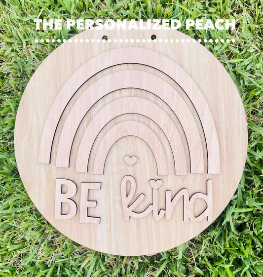 Be Kind Round wood Door Hanger Blank/ Laser cut door hanger template/ Teacher gift/ back to school door hanger