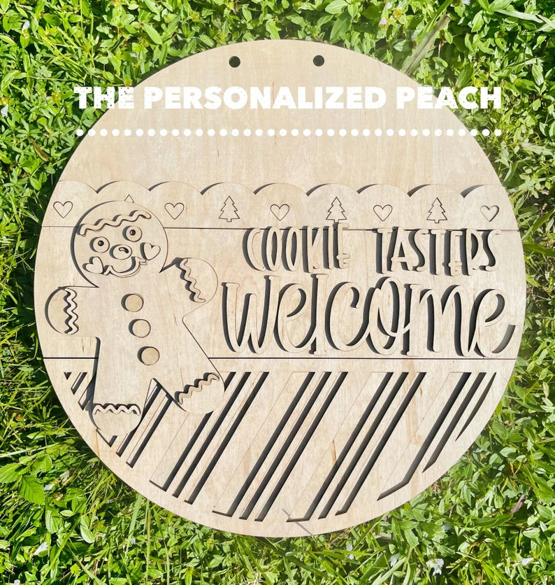 Welcome Cookie Tasters Gingerbread Door Hanger blank/ template/ christmas wood blank