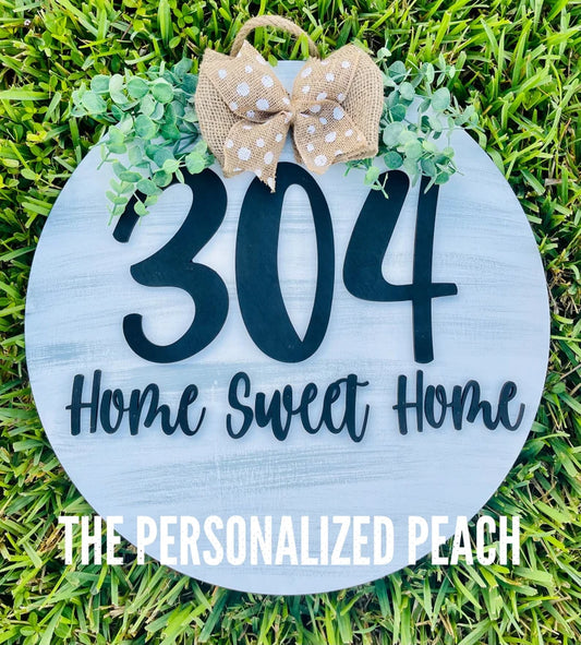 Zip Code/ House number door hanger/ Home sweet home farmhouse door hanger/ Personalized wedding gift/ housewarming gift