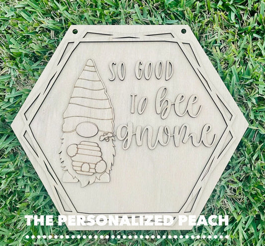 Bee gnome laser cut door hanger/spring Valentines Doorhanger template