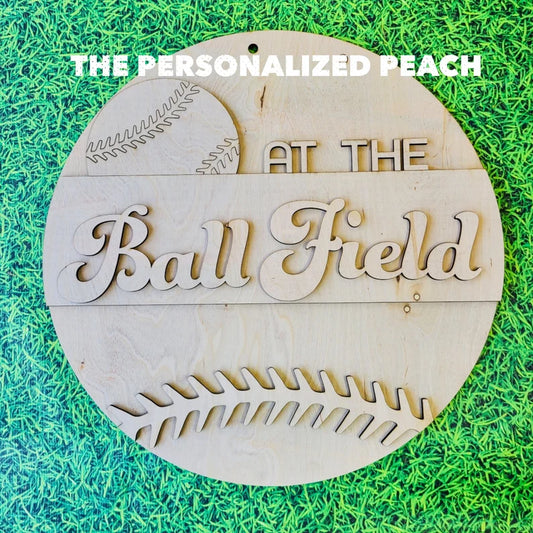 DIY wood round baseball door hanger/ Summer Doorhanger template