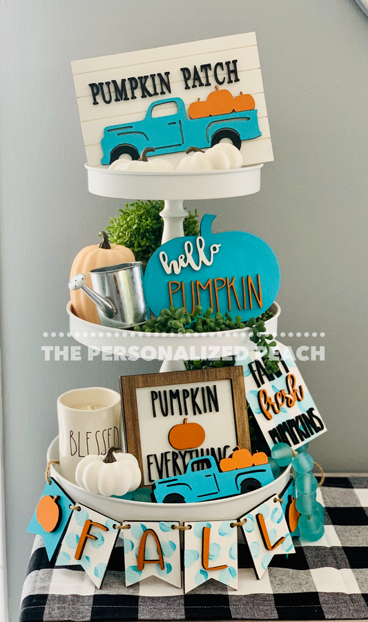 Pumpkin Patch Tiered Tray Set-Painted