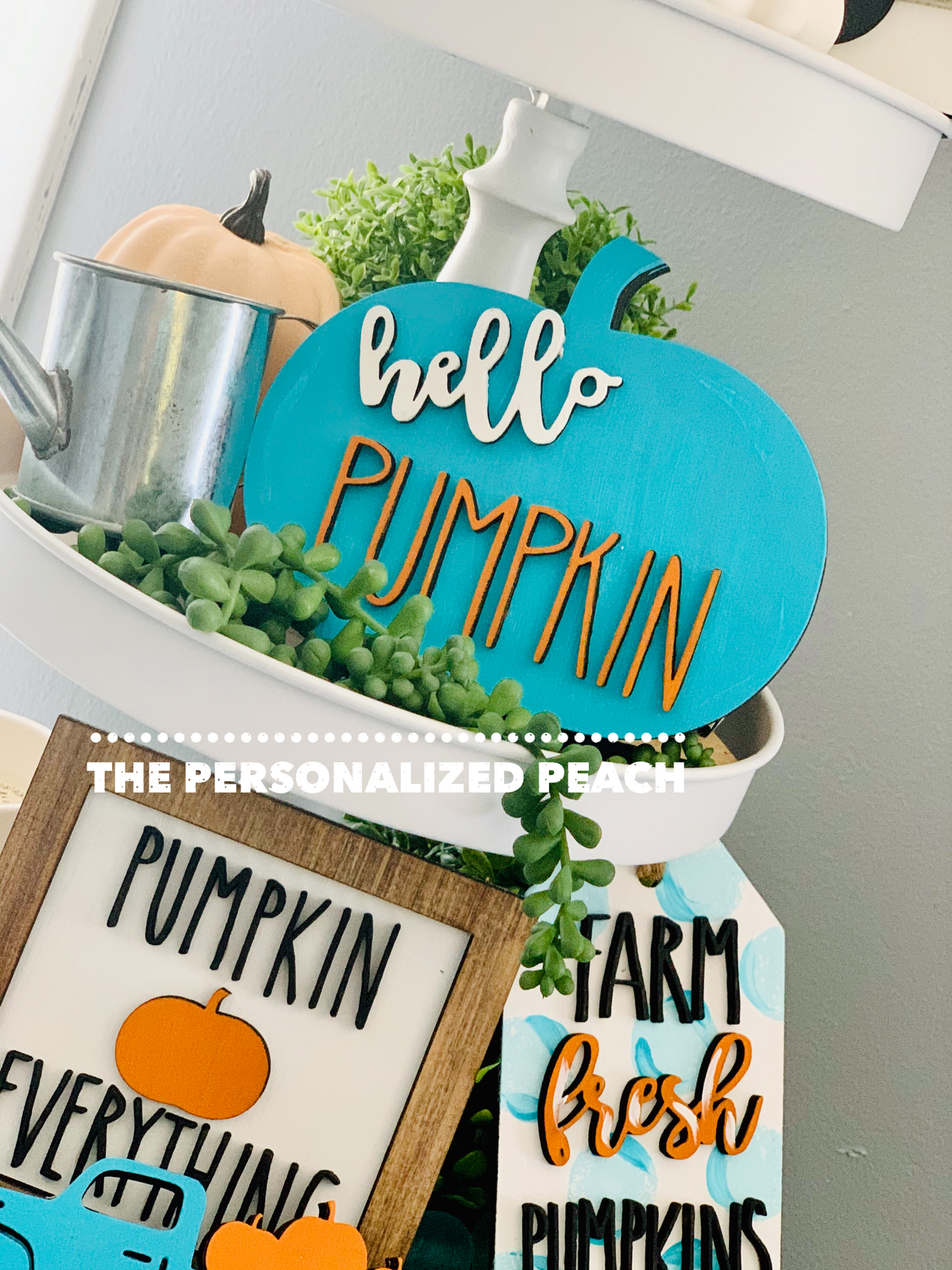Pumpkin Patch Tiered Tray Set-Painted